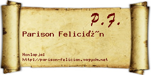 Parison Felicián névjegykártya